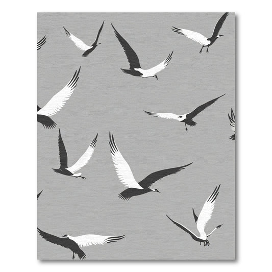 Monochromatic Flying Birds In Flight Rug