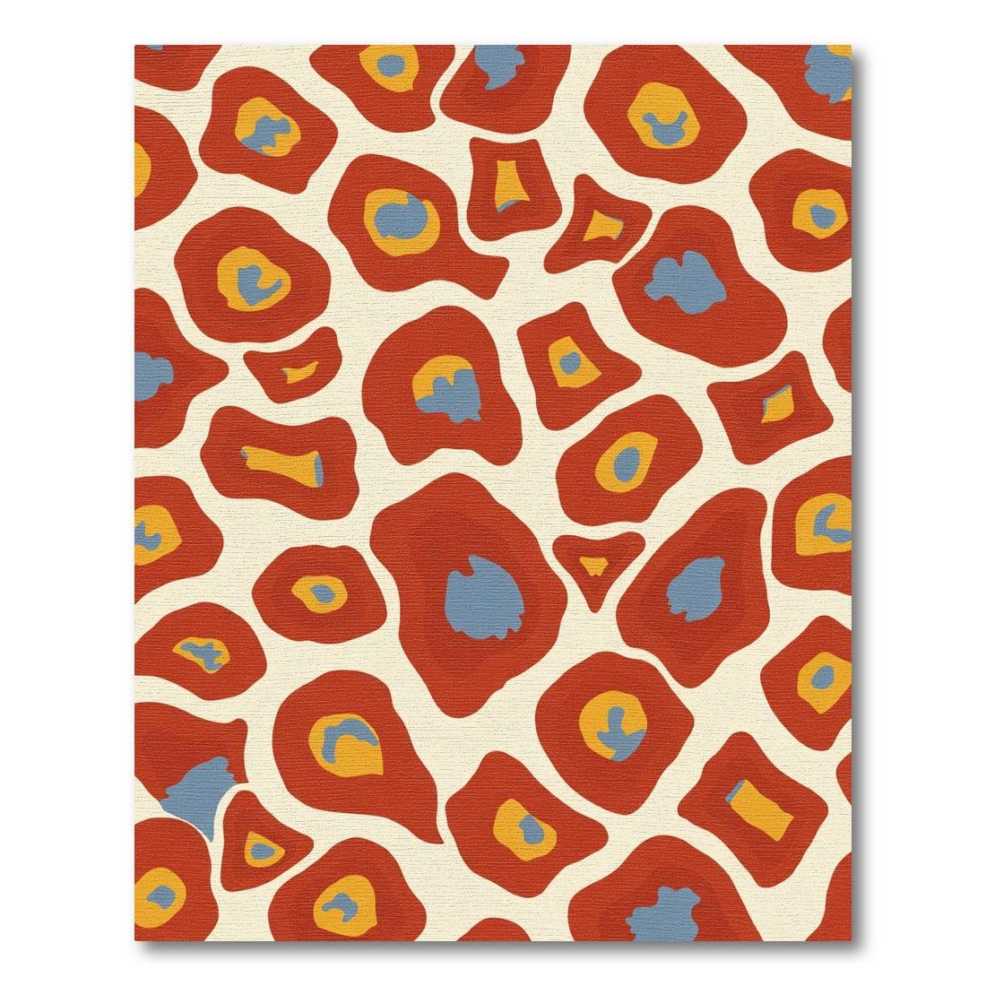 Red Ochre Abstract Animal Spots Rug