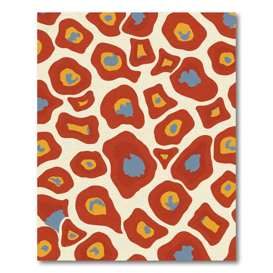 Red Ochre Abstract Animal Spots Rug