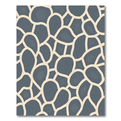 Gray And Cream Abstract Stone Rug