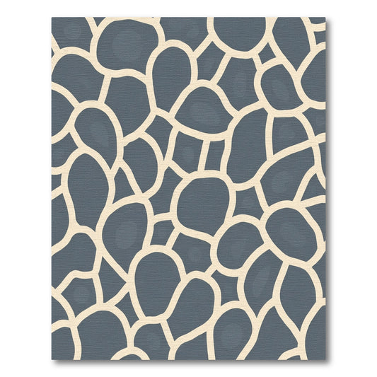 Gray And Cream Abstract Stone Rug