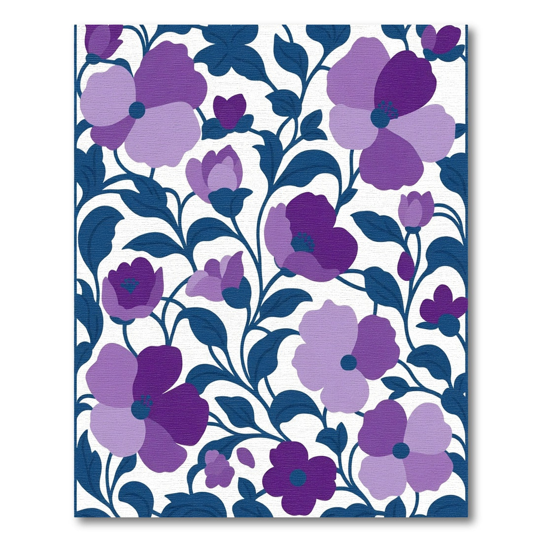 Vibrant Purple Floral Vine Rug
