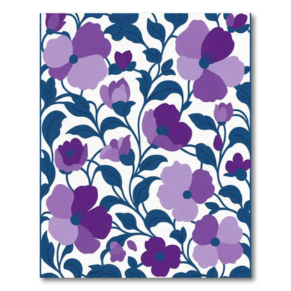 Vibrant Purple Floral Vine Rug