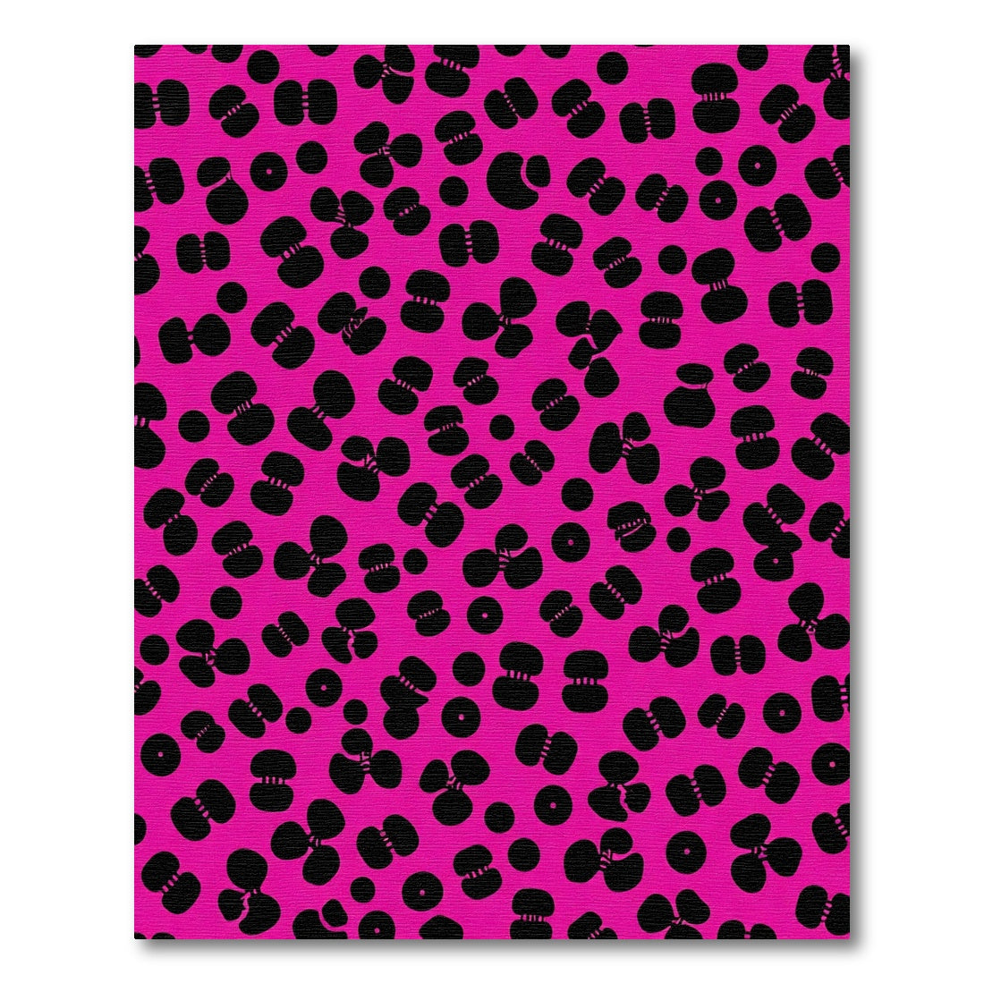 Vivid Pink Black Abstract Bloom Texture Rug