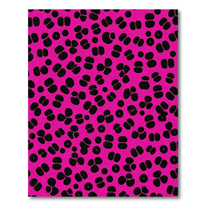 Vivid Pink Black Abstract Bloom Texture Rug