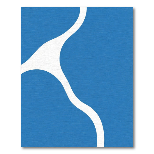 Modern Blue Abstract Organic Flow Rug
