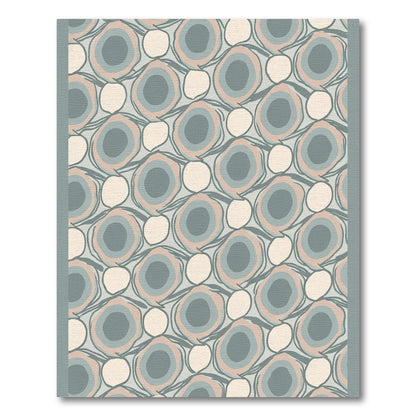 Pale Blue Pink Concentric Circles Rug
