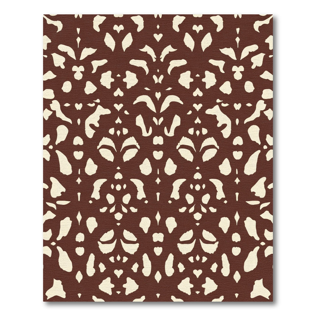 Brown Cream Abstract Scroll Rug
