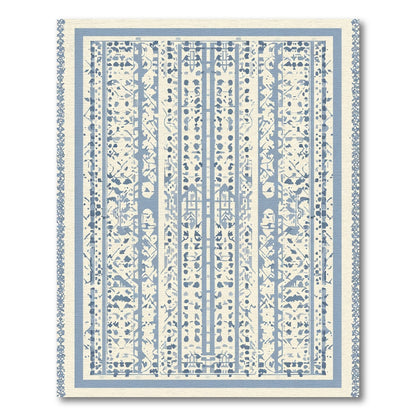 Soft Blue Vertical Banded Abrasion Rug