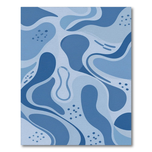 Blue Abstract Wave Blue and Teal Area Rug