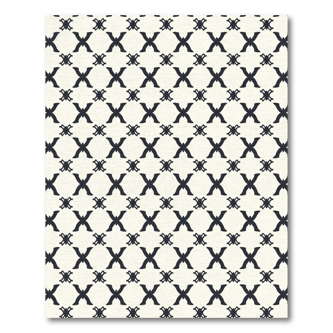 Cream Black Lattice Trellis Rug