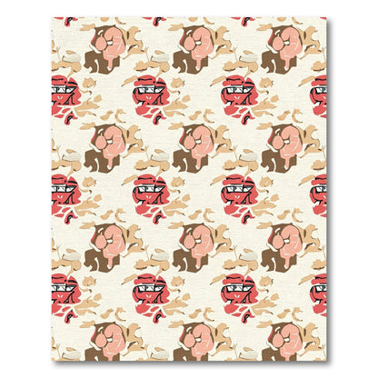Abstract Red Pink Brown Organic Shapes Rug