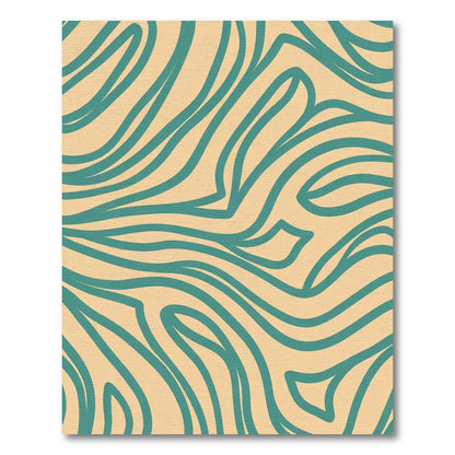 Teal Organic Swirl Abstract Rug