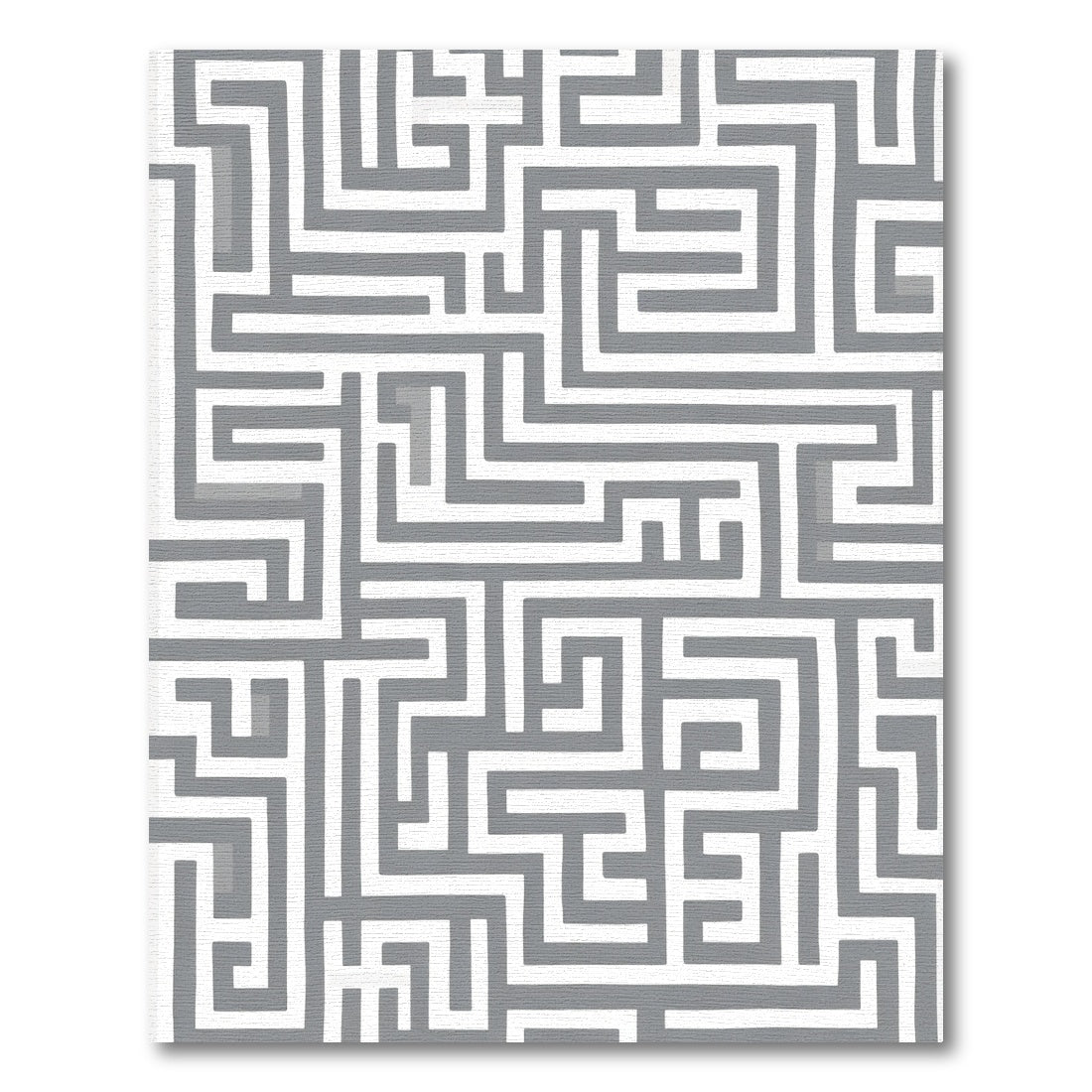 Gray White Maze Graphic Rug