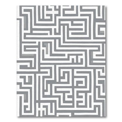 Gray White Maze Graphic Rug