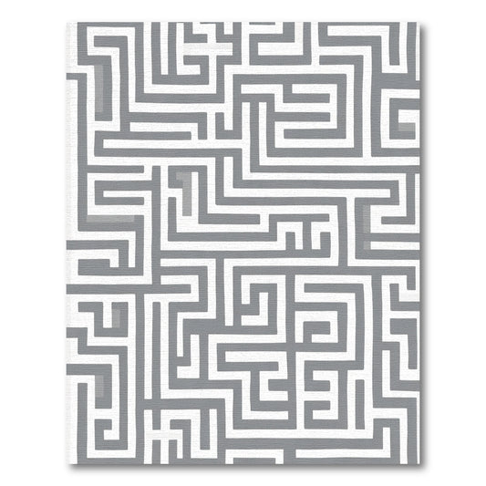 Gray White Maze Graphic Rug