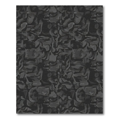 Dark Gray Abstract Camouflage Swirls Rug
