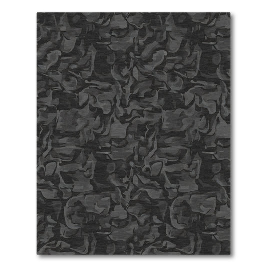 Dark Gray Abstract Camouflage Swirls Rug