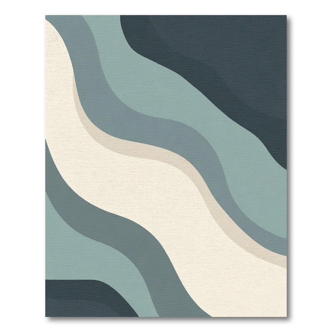 Cool Tone Abstract Wavy Terrains Rug