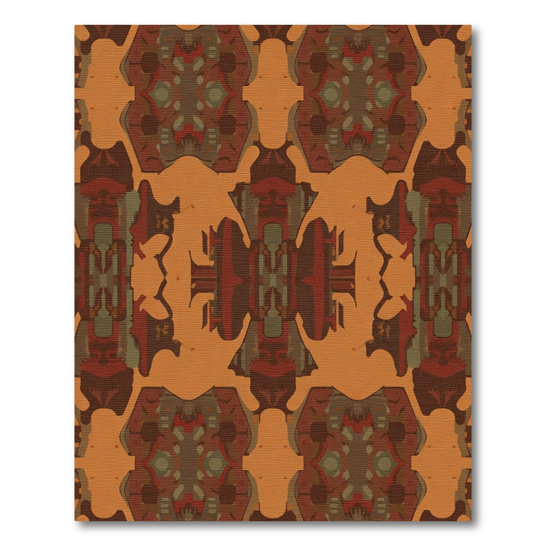 Terracotta Abstract Geometric Contemporary Rug