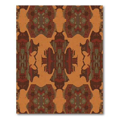 Terracotta Abstract Geometric Contemporary Rug