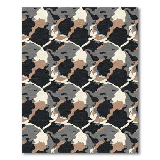 Urban Woodland Camouflage Patchwork Rug