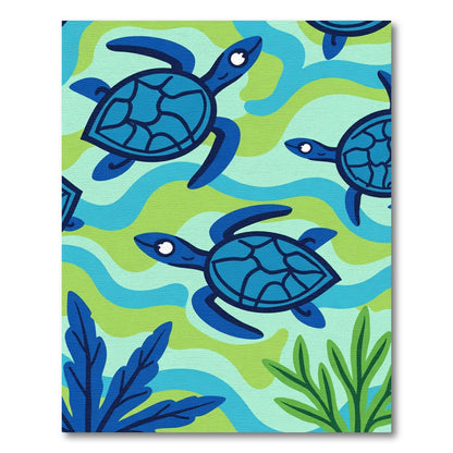 Blue Turtle Wave Garden Rug