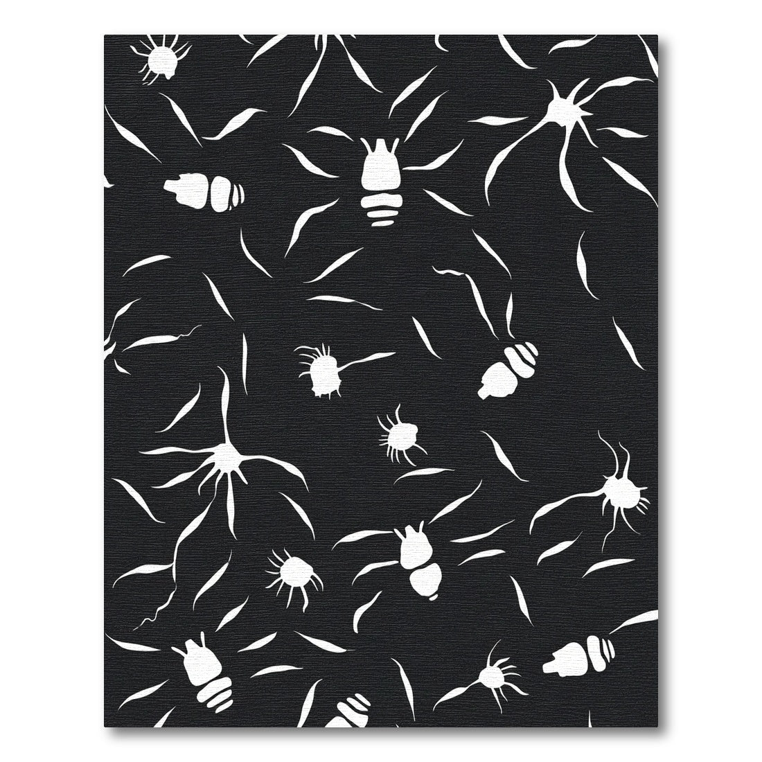 Chic White Bug Whimsical Scatter Rug