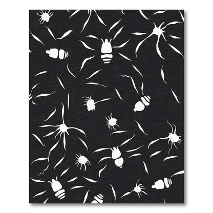 Chic White Bug Whimsical Scatter Rug
