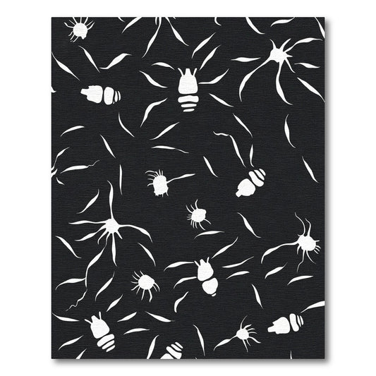 Chic White Bug Whimsical Scatter Rug