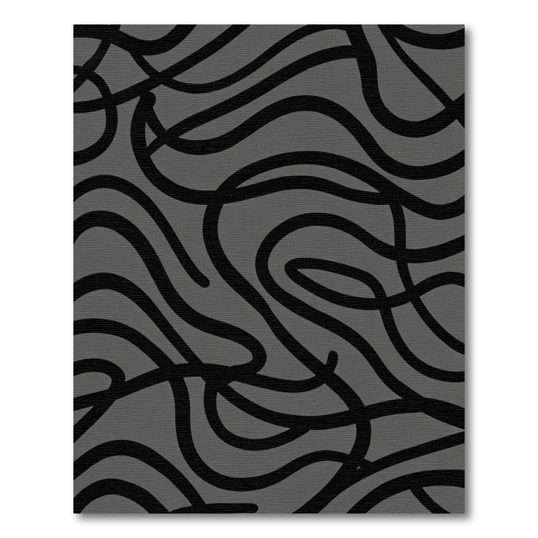 Monochrome Wavy Swirl Abstract Rug