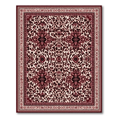 Red Leopard Persian Area Rug