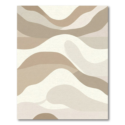 Neutral Dune Waves Abstract Rug