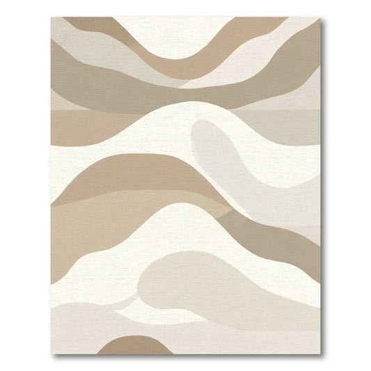 Neutral Dune Waves Abstract Rug