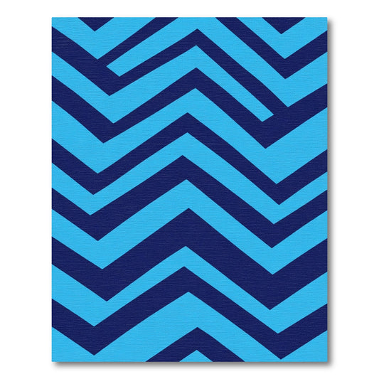 Bright Navy Aqua Chevron Stripes Rug