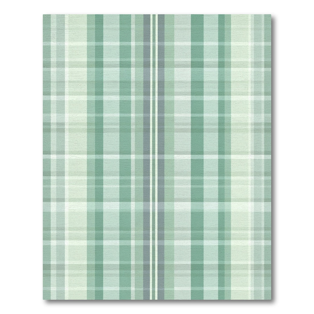 Serene Green Plaid Geometric Rug