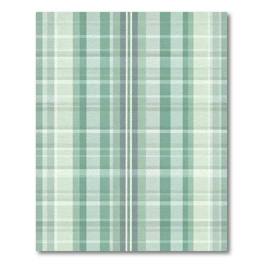 Serene Green Plaid Geometric Rug