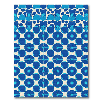 Navy Blue Geometric Starburst Rug