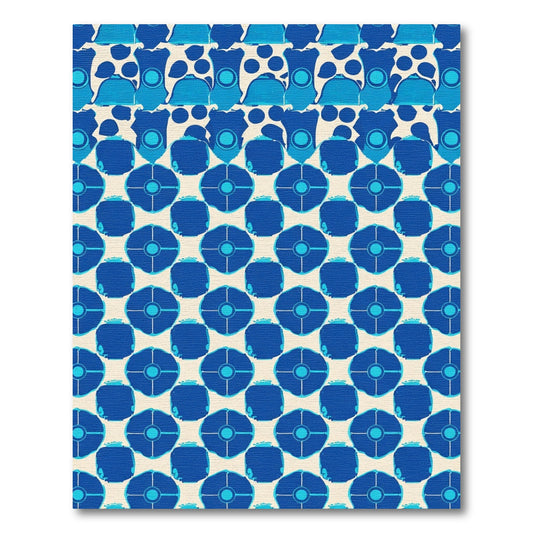 Navy Blue Geometric Starburst Rug
