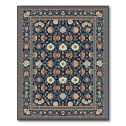 Blue and Teal Floral Navy Blue Persian Floral Area Rug