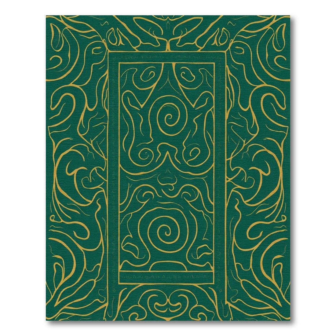 Emerald Gold Swirl Ornamental Rug
