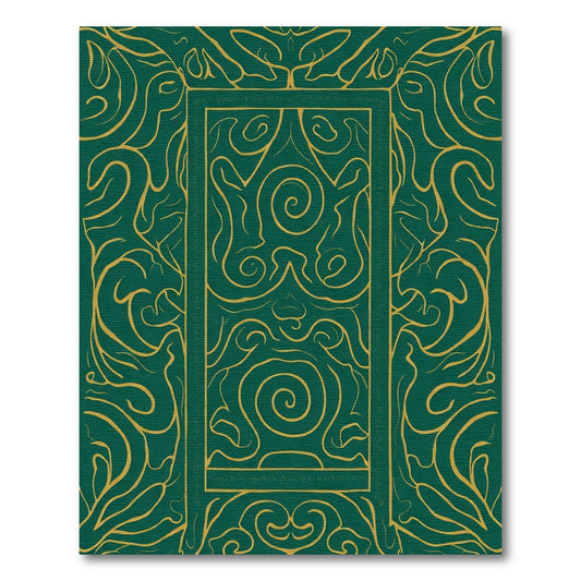 Emerald Gold Swirl Ornamental Rug