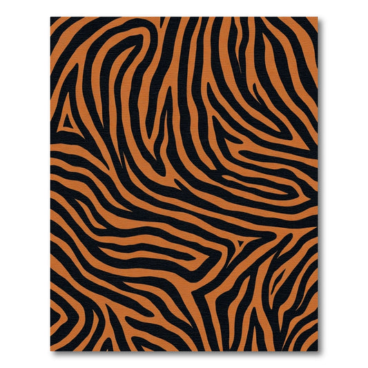 Bold Orange Black Animal Stripe Rug