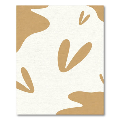 Warm Beige Abstract Organic Shapes Rug