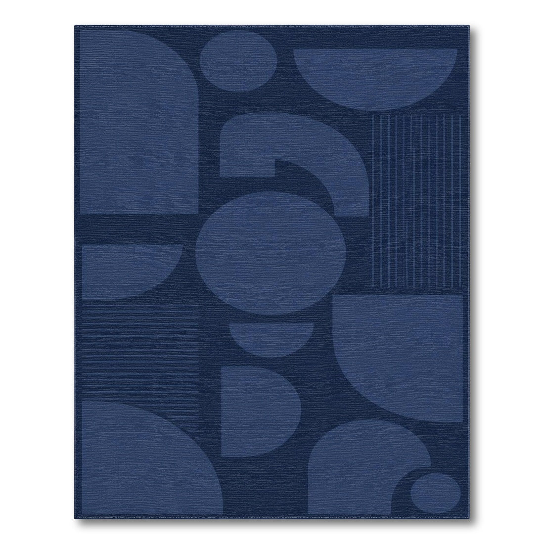 Navy Blue Geometric Modern Geometric Modern Area Rug