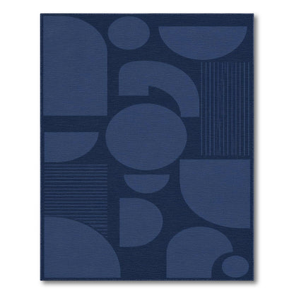 Navy Blue Geometric Modern Geometric Modern Area Rug