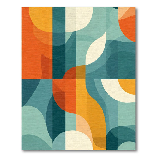 Mid Century Modern Geometric Abstract Rug