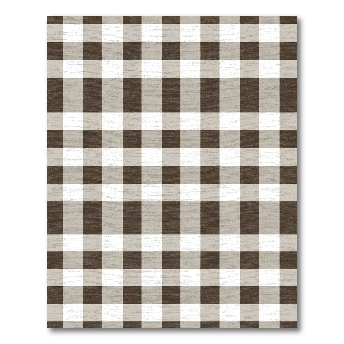 Brown White Gingham Checkered Rug