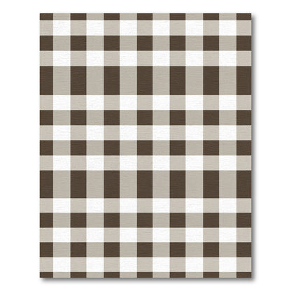 Brown White Gingham Checkered Rug