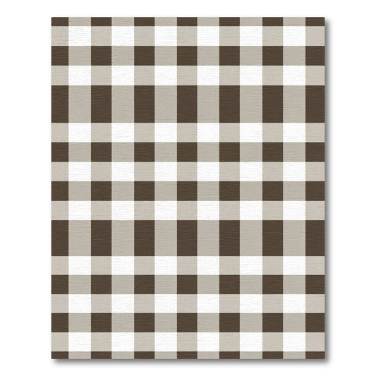 Brown White Gingham Checkered Rug